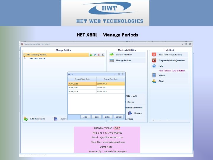 HET XBRL – Manage Periods 