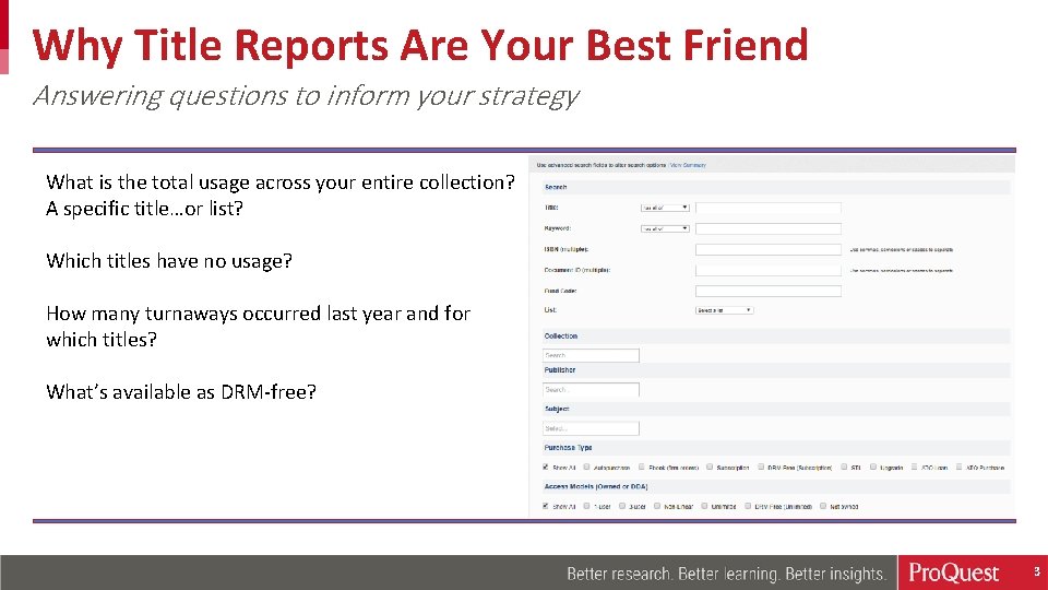 Why Title Reports Are Your Best Friend Answering questions to inform your strategy What