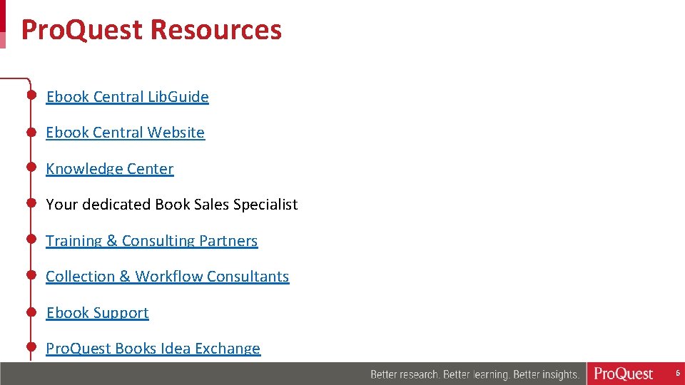 Pro. Quest Resources Ebook Central Lib. Guide Ebook Central Website Knowledge Center Your dedicated