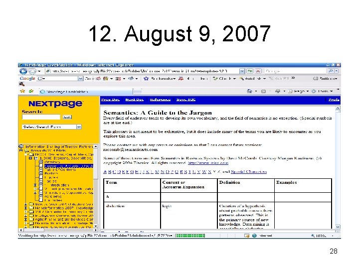 12. August 9, 2007 28 