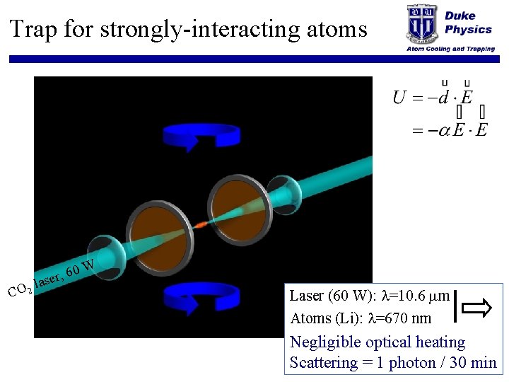 Trap for strongly-interacting atoms C , 60 r e s a O 2 l