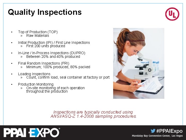 Quality Inspections • Top of Production (TOP) » Raw Materials • Initial Production (IPI)