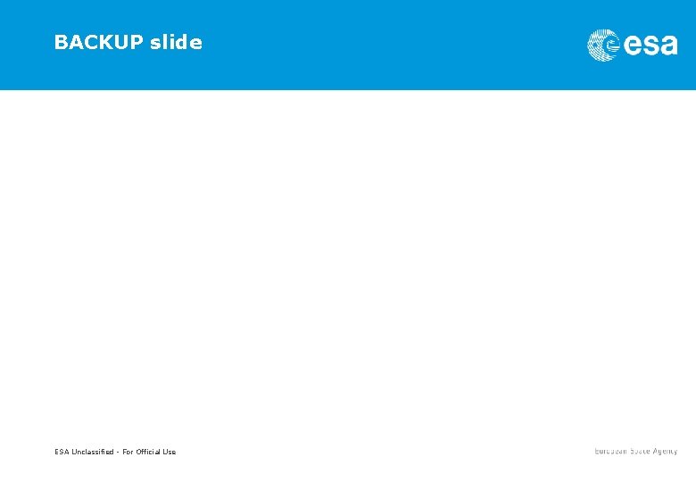 BACKUP slide ESA Unclassified - For Official Use 