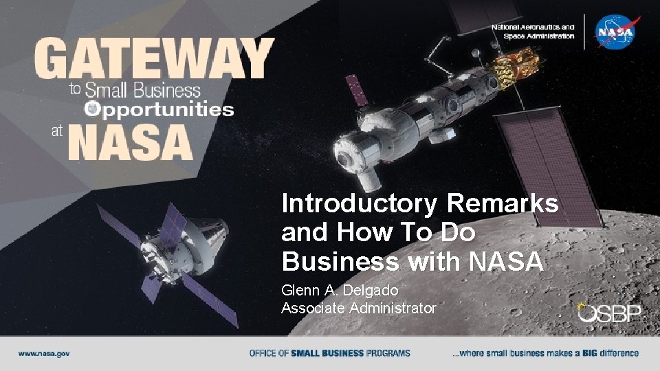 Introductory Remarks and How To Do Business with NASA Glenn A. Delgado Associate Administrator