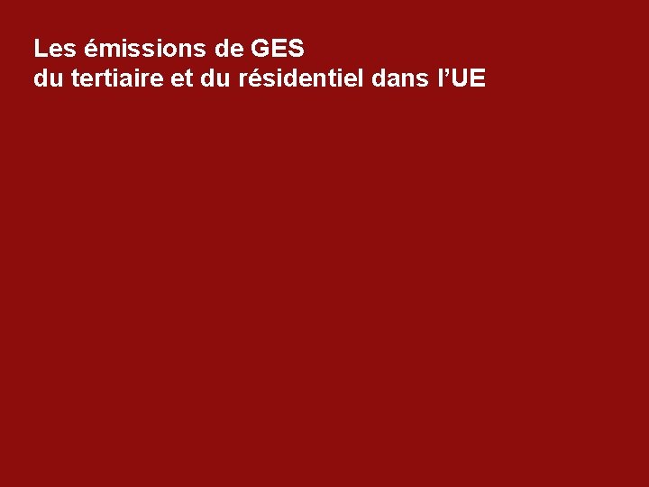 Les émissions de GES du tertiaire et du résidentiel dans l’UE 