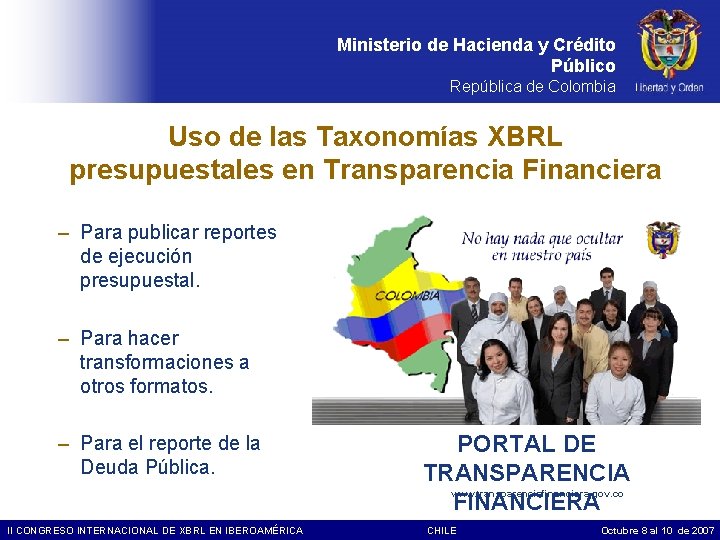 Ministerio de Hacienda y Crédito Público República de Colombia Uso de las Taxonomías XBRL