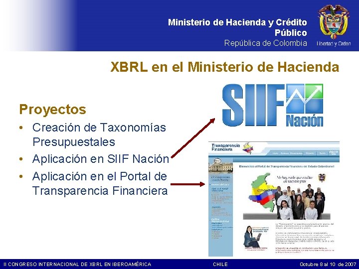 Ministerio de Hacienda y Crédito Público República de Colombia XBRL en el Ministerio de