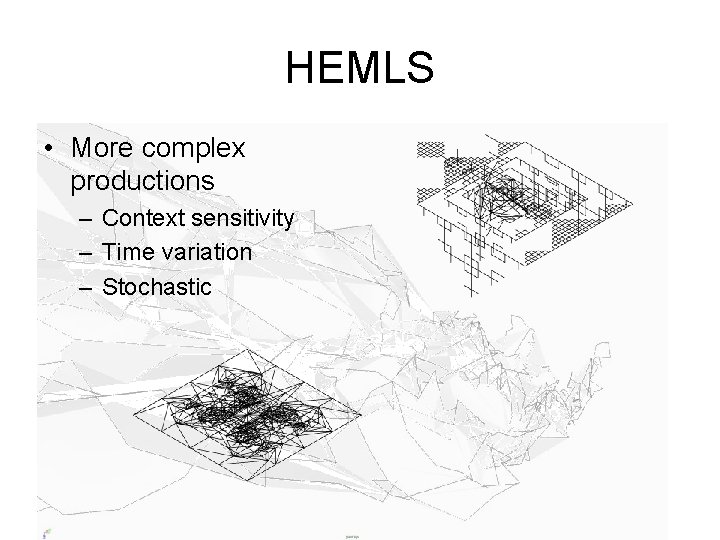 HEMLS • More complex productions – Context sensitivity – Time variation – Stochastic 