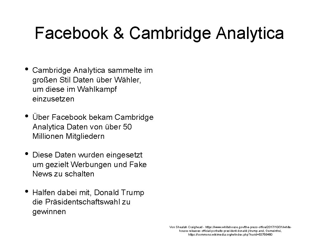 Facebook & Cambridge Analytica • Cambridge Analytica sammelte im großen Stil Daten über Wähler,