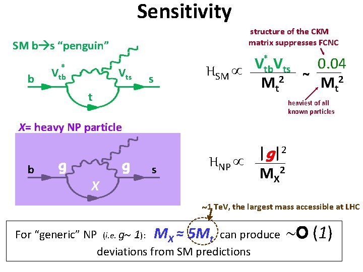 Sensitivity structure of the CKM matrix suppresses FCNC SM b s “penguin” b *