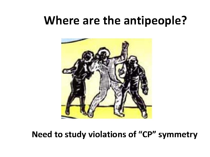 Where are the antipeople? Need to study violations of “CP” symmetry 