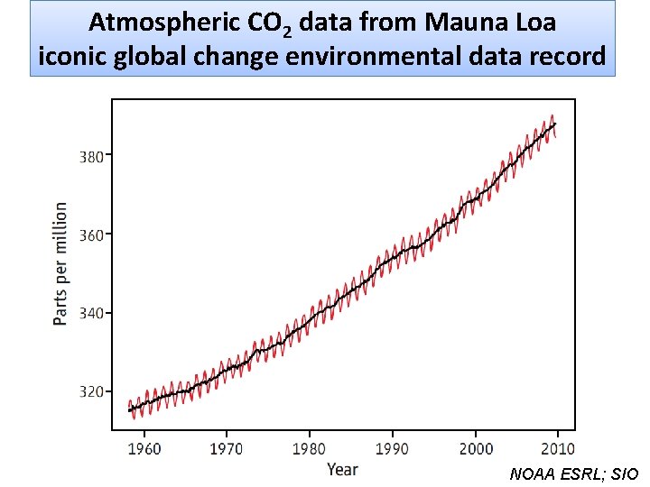 Atmospheric CO 2 data from Mauna Loa iconic global change environmental data record NOAA