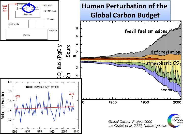 Human Perturbation of the Global Carbon Budget CO 2 flux (Pg. C y -1)