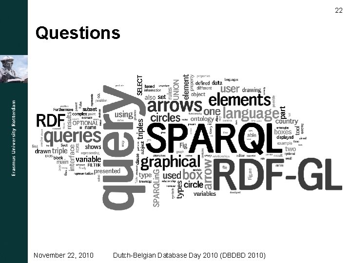 22 Questions November 22, 2010 Dutch-Belgian Database Day 2010 (DBDBD 2010) 