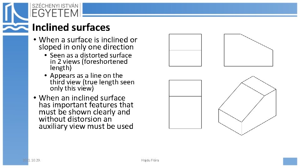 Inclined surfaces • When a surface is inclined or sloped in only one direction