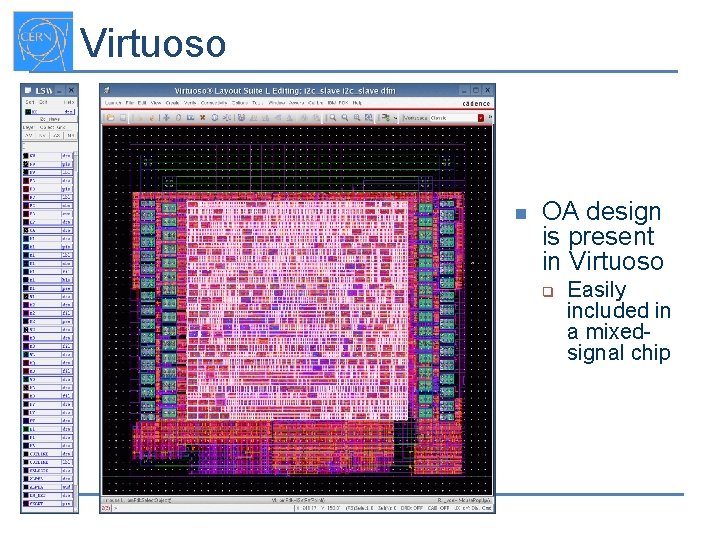 Virtuoso n OA design is present in Virtuoso q Sandro Bonacini - PH/ESE -