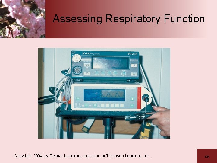 Assessing Respiratory Function Copyright 2004 by Delmar Learning, a division of Thomson Learning, Inc.