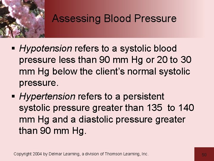 Assessing Blood Pressure § Hypotension refers to a systolic blood pressure less than 90