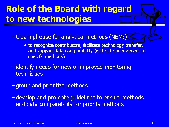 Role of the Board with regard to new technologies – Clearinghouse for analytical methods