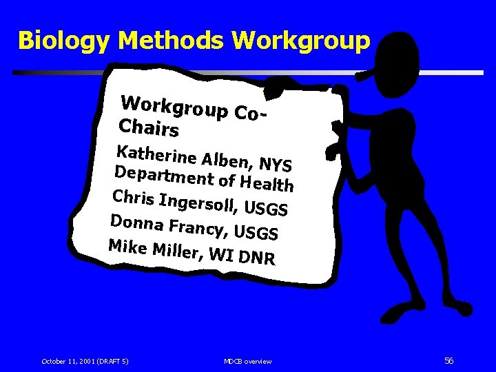Biology Methods Workgroup Co. Chairs Katherine A lben, NYS Department of Health Chris Ingers