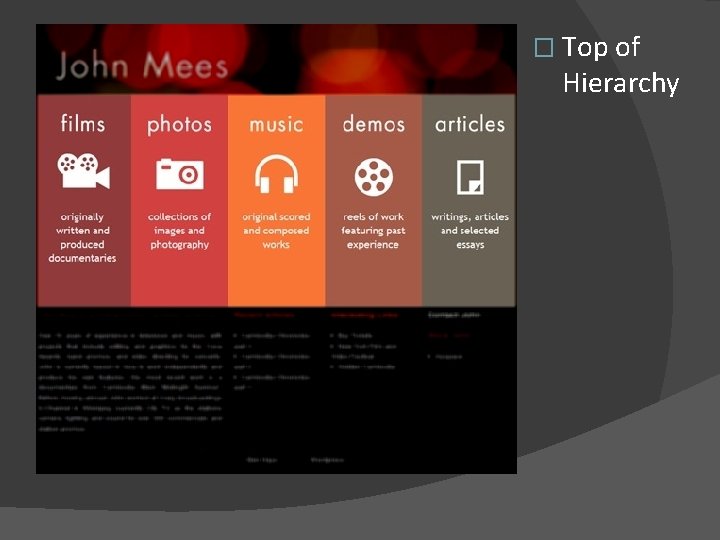 � Top of Hierarchy 