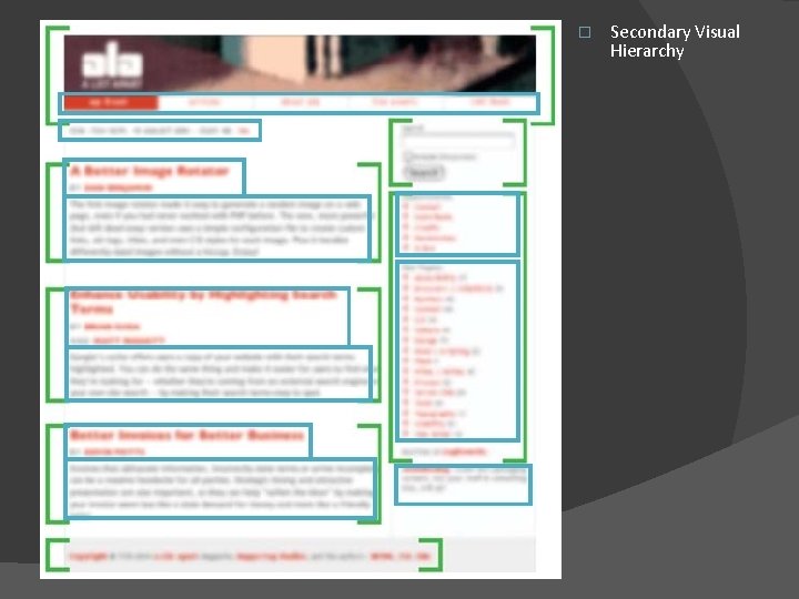 � Secondary Visual Hierarchy 