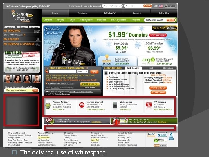 = � The only real use of whitespace 