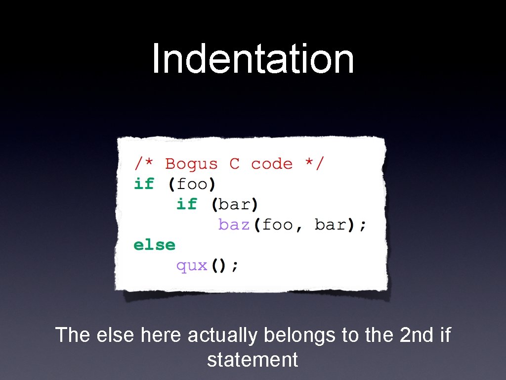 Indentation The else here actually belongs to the 2 nd if statement 