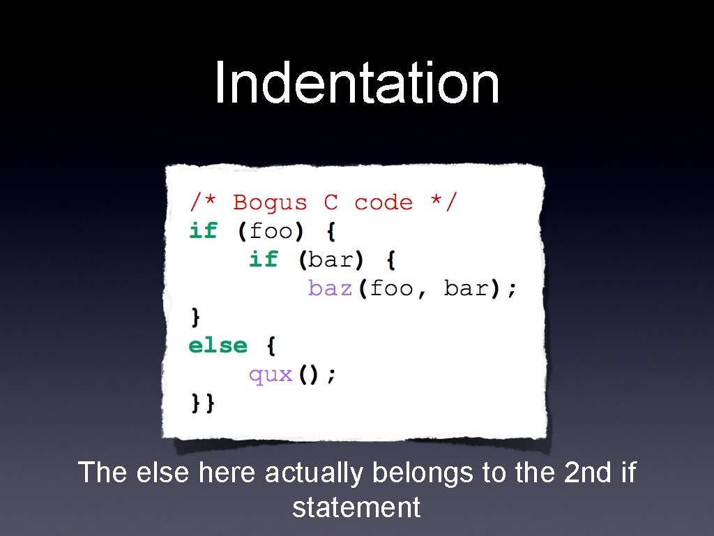 Indentation The else here actually belongs to the 2 nd if statement 