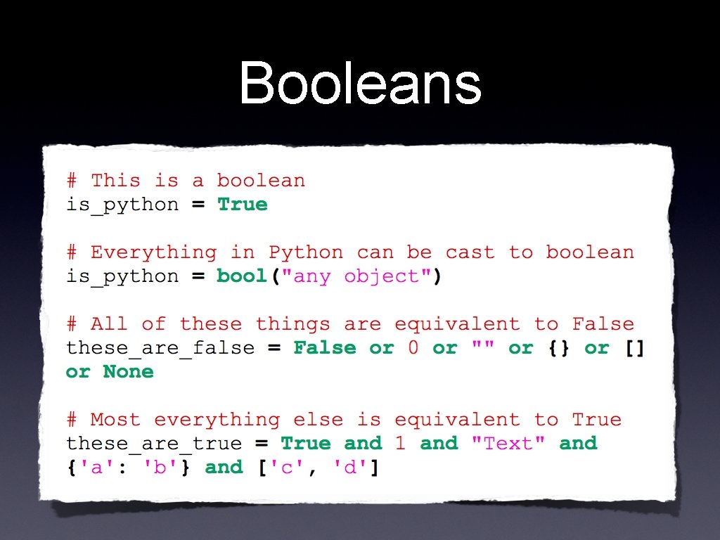 Booleans 