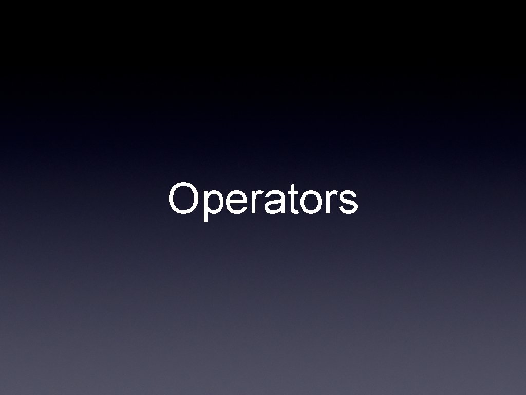 Operators 