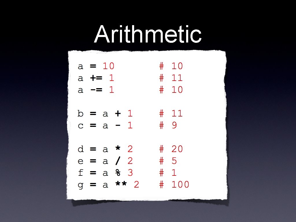 Arithmetic 