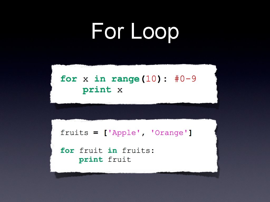 For Loop 