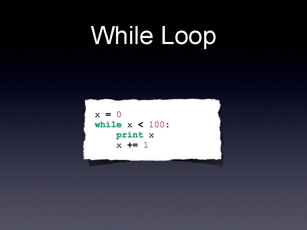 While Loop 