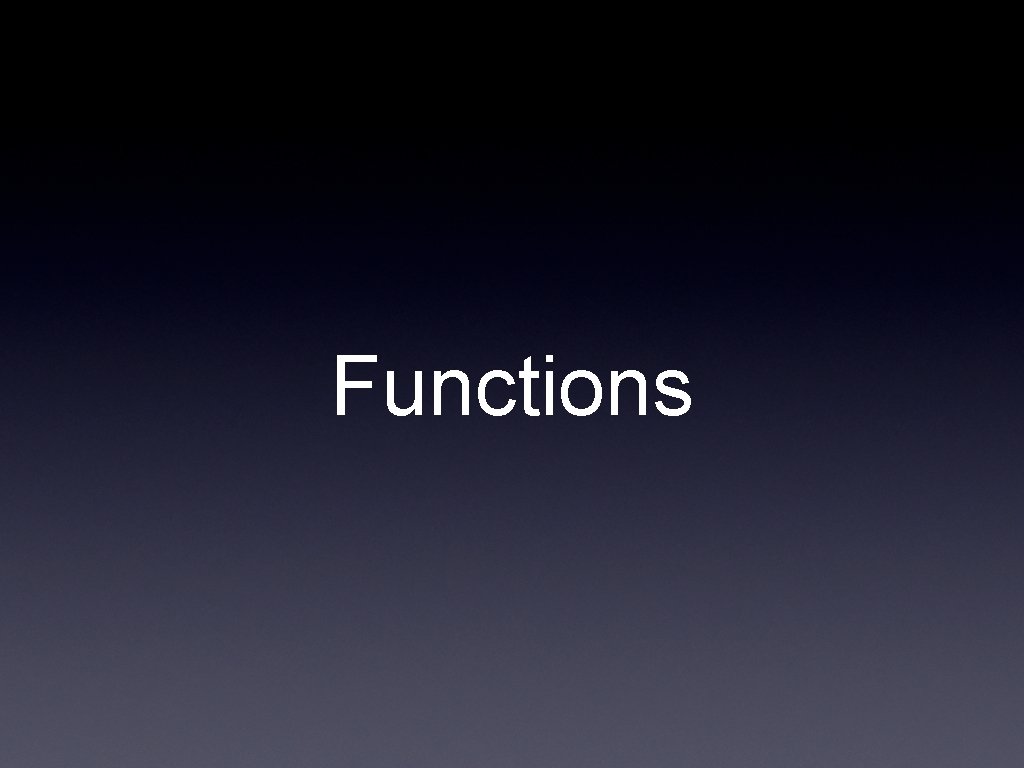 Functions 