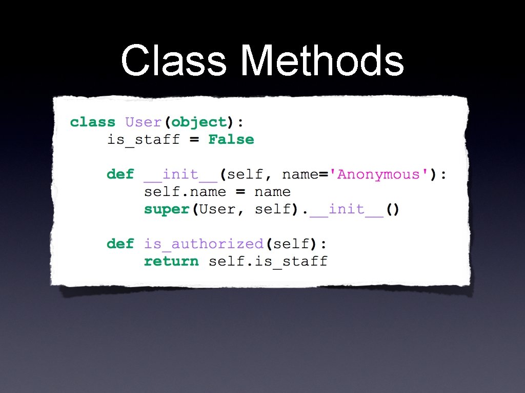 Class Methods 
