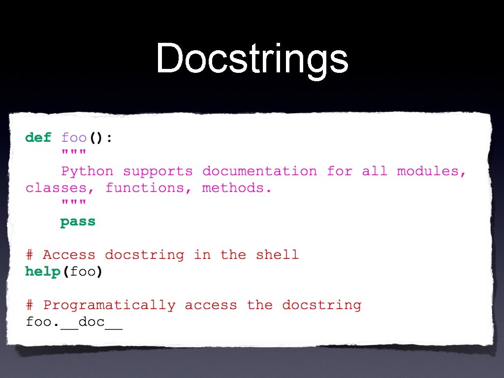 Docstrings 