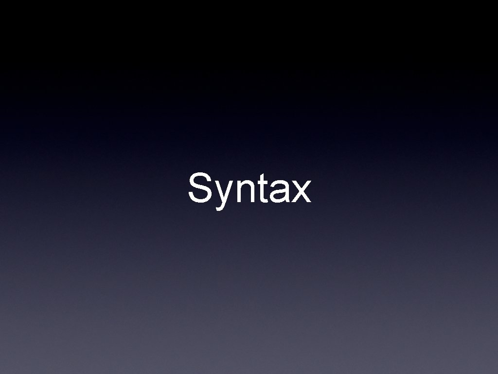 Syntax 