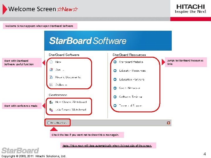 Welcome Screen☆New☆ Welcome Screen appears when open Star. Board Software Jumps to Star. Board