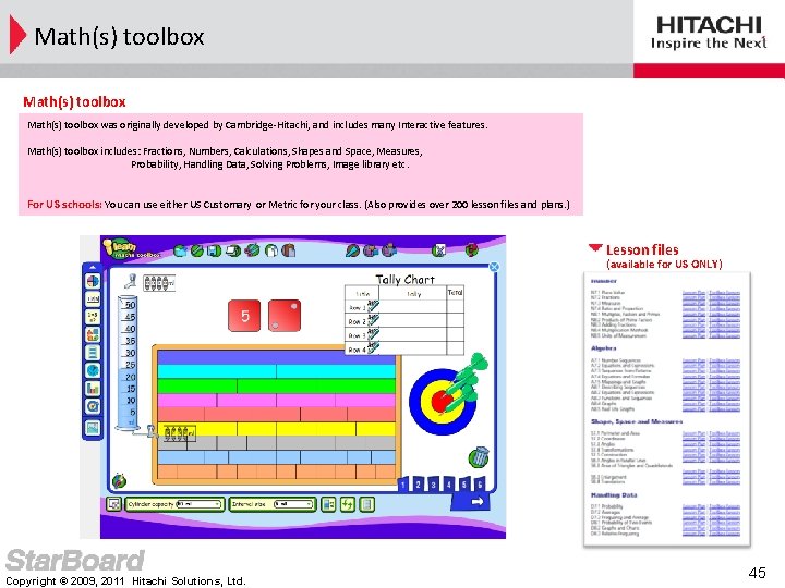 Math(s) toolbox was originally developed by Cambridge-Hitachi, and includes many Interactive features. Math(s) toolbox