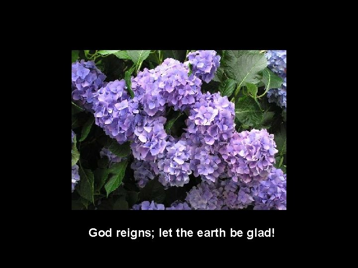 God reigns; let the earth be glad! 