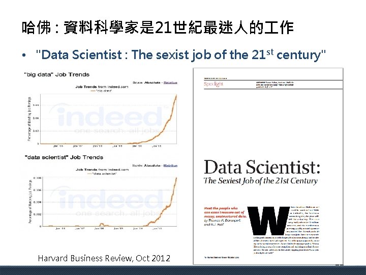 哈佛 : 資料科學家是 21世紀最迷人的 作 • "Data Scientist : The sexist job of the