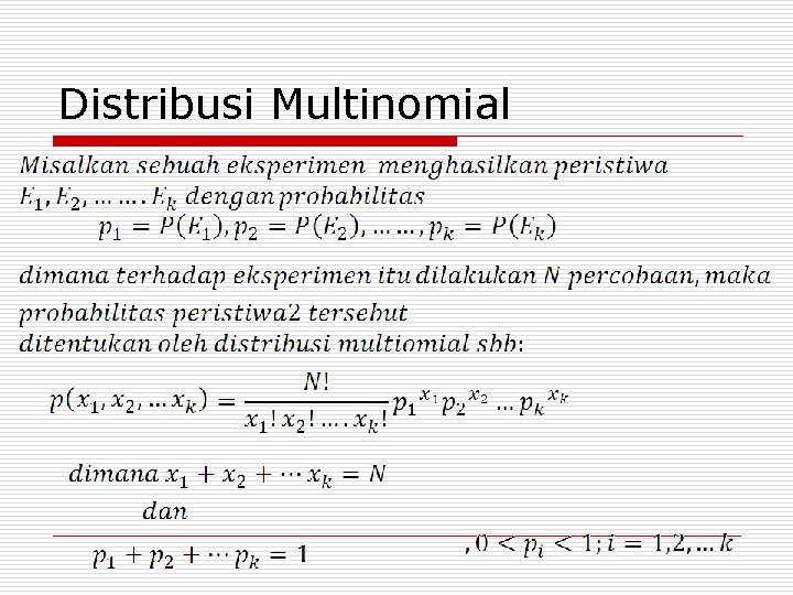 Distribusi Multinomial 