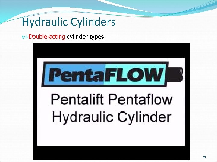 Hydraulic Cylinders Double-acting cylinder types: 17 