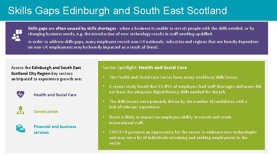 Skills Gaps Edinburgh and South East Scotland Skills gaps are often caused by skills