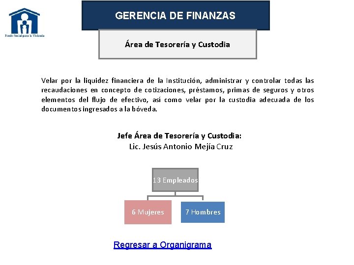 GERENCIA DE FINANZAS Área de Tesorería y Custodia Velar por la liquidez financiera de