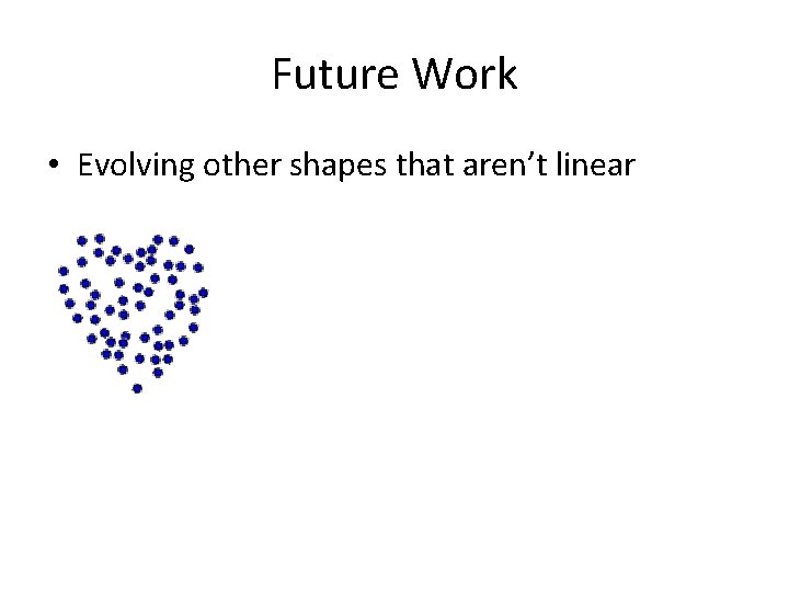 Future Work • Evolving other shapes that aren’t linear 