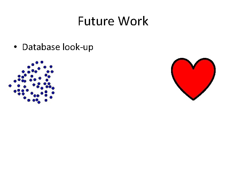 Future Work • Database look-up 