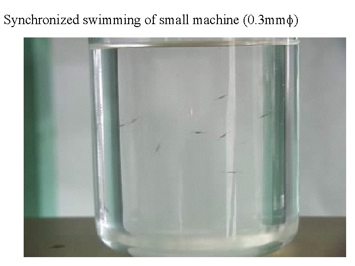 Synchronized swimming of small machine (0. 3 mmf) 