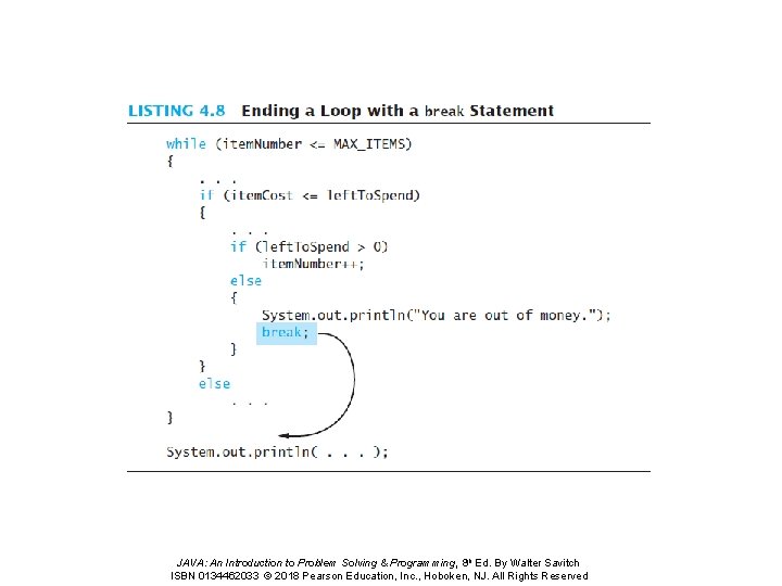 JAVA: An Introduction to Problem Solving & Programming, 8 th Ed. By Walter Savitch